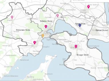 kort over skolerne